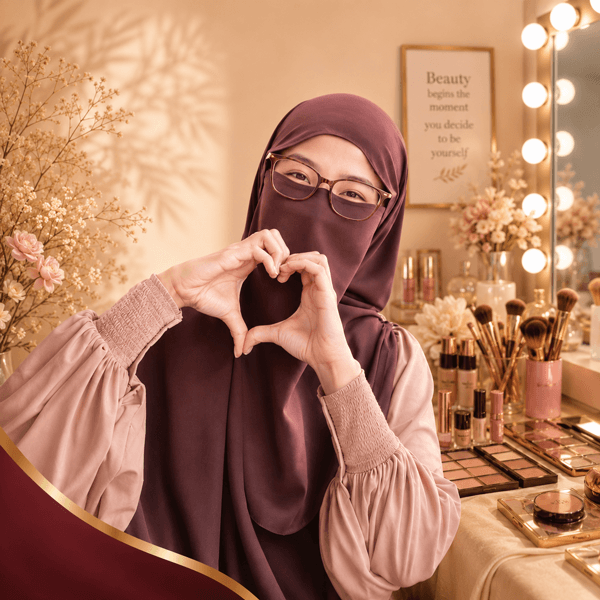 Professional makeup artist beauty session